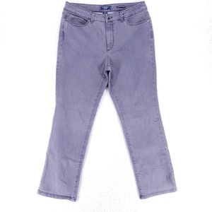 Charter Club Jeans Denim Cotton Women SZ 12 Gray Straight Stretch VTG Mid Rise